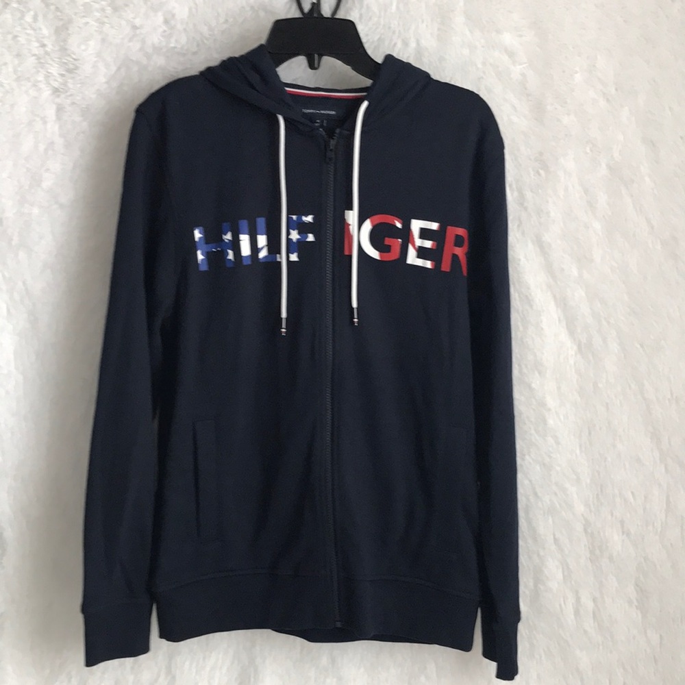 TOMMY HILFIGER STARSTRIPE PATRIOTIC ZIP UP HOODIE M NEW RARE